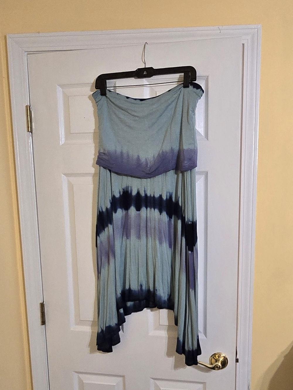 Cynthia Rowley Strapless Tie-Dye Dress in Light Blue, Navy & Purple